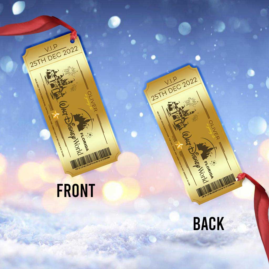 Going To The Magic Kingdom - Personalized Christmas Mouse Ornament (Printed On Both Sides)