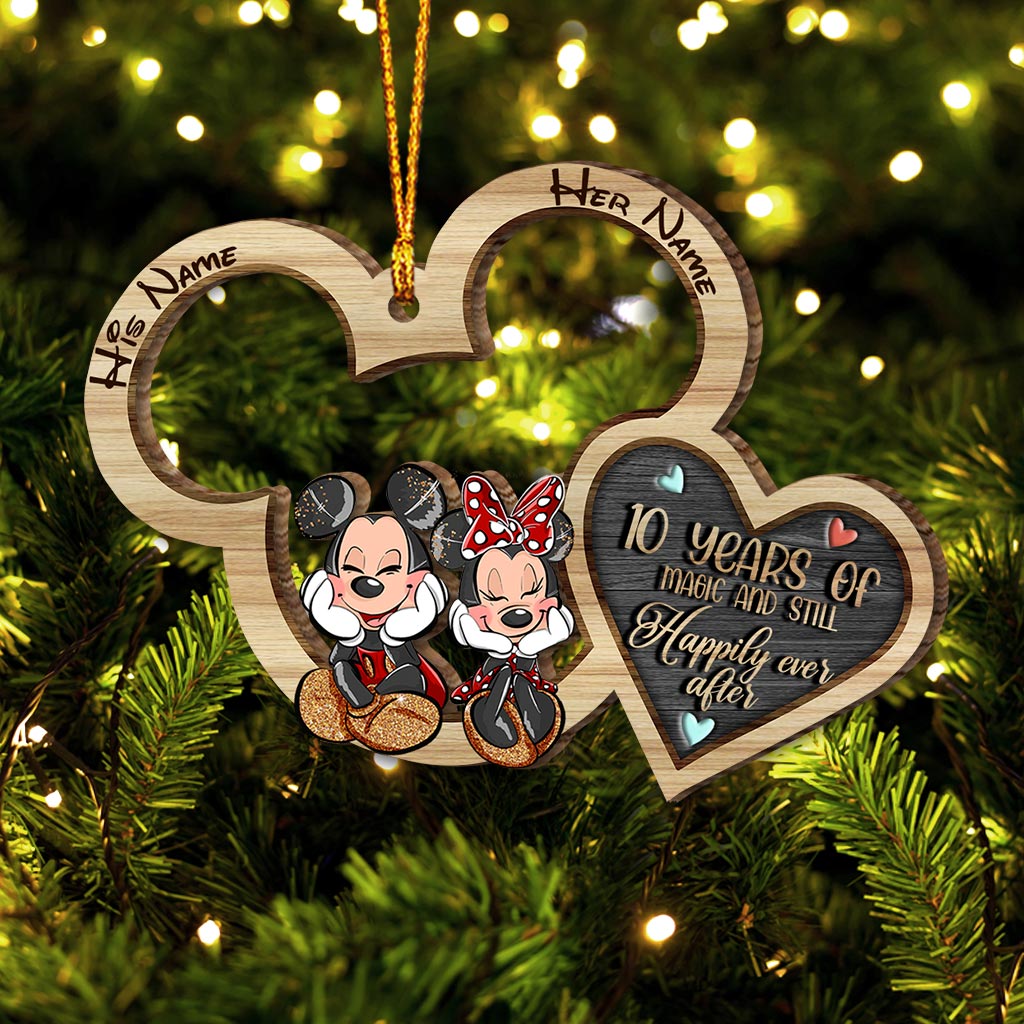 Still Happily Ever After - Personalized Christmas Mouse Ornament (Printed On Both Sides)