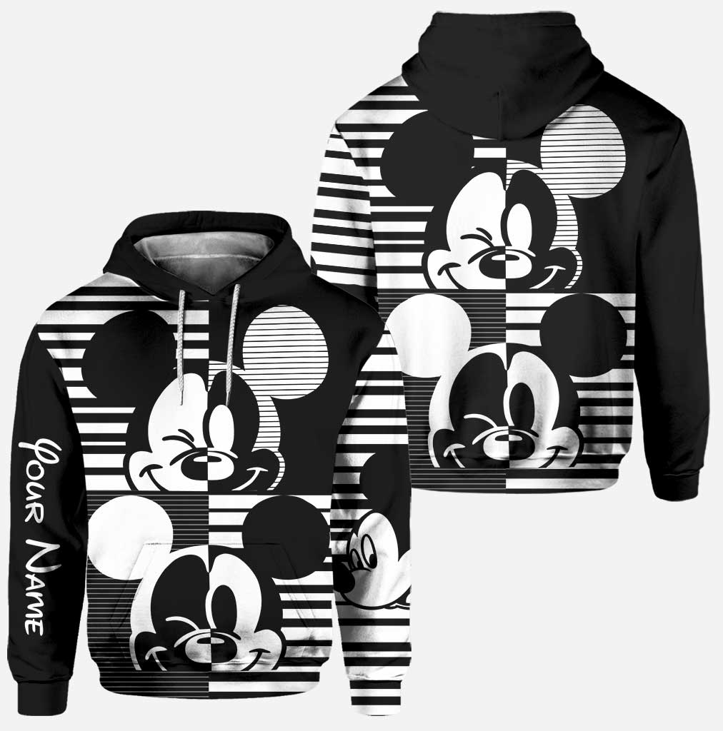Magic Black And White - Personalized Mouse Hoodie and Leggings