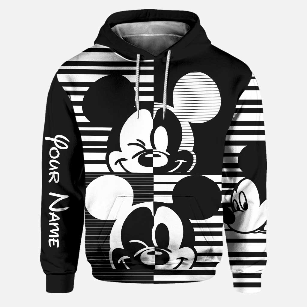 Magic Black And White - Personalized Mouse Hoodie and Leggings