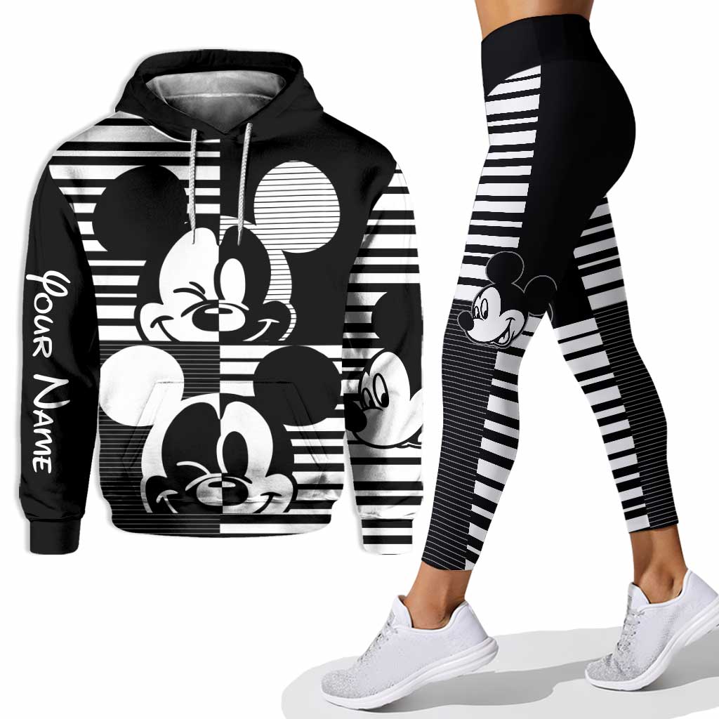 Magic Black And White - Personalized Mouse Hoodie and Leggings