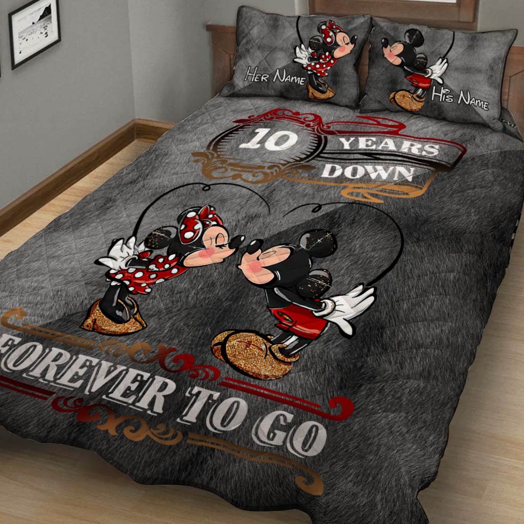 Forever To Go - Personalized Couple Mouse Quilt Set