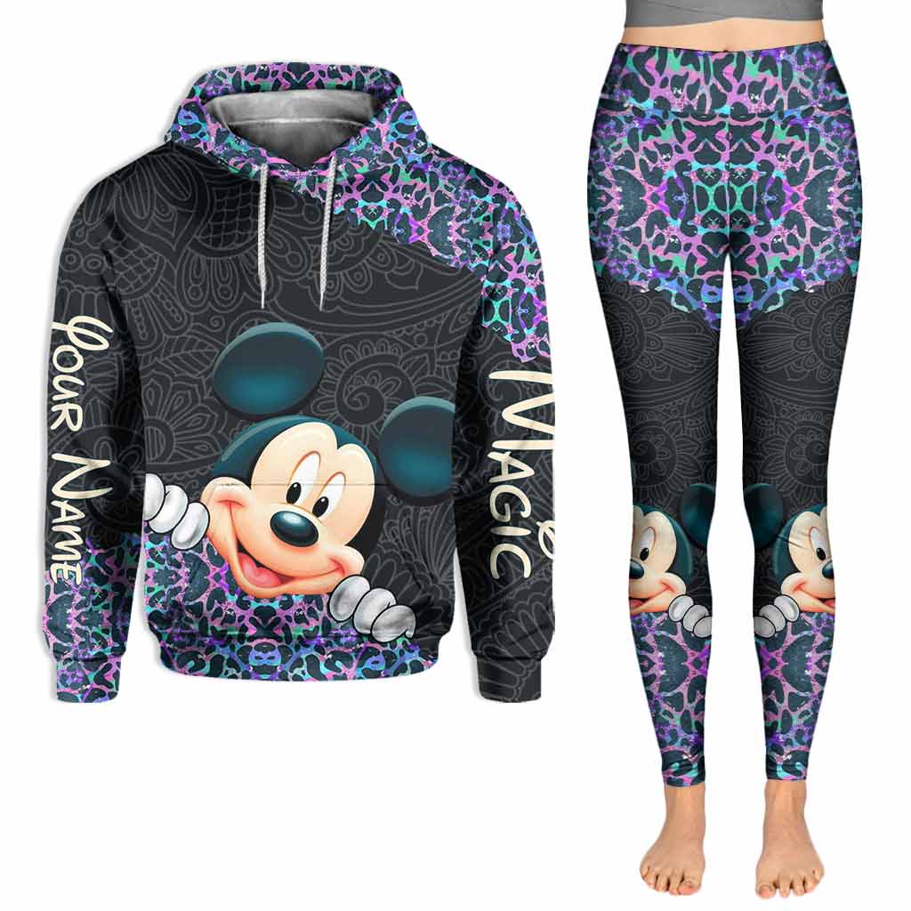 Holographic Leopard Mouse Ears - Personalized Hoodie and Leggings