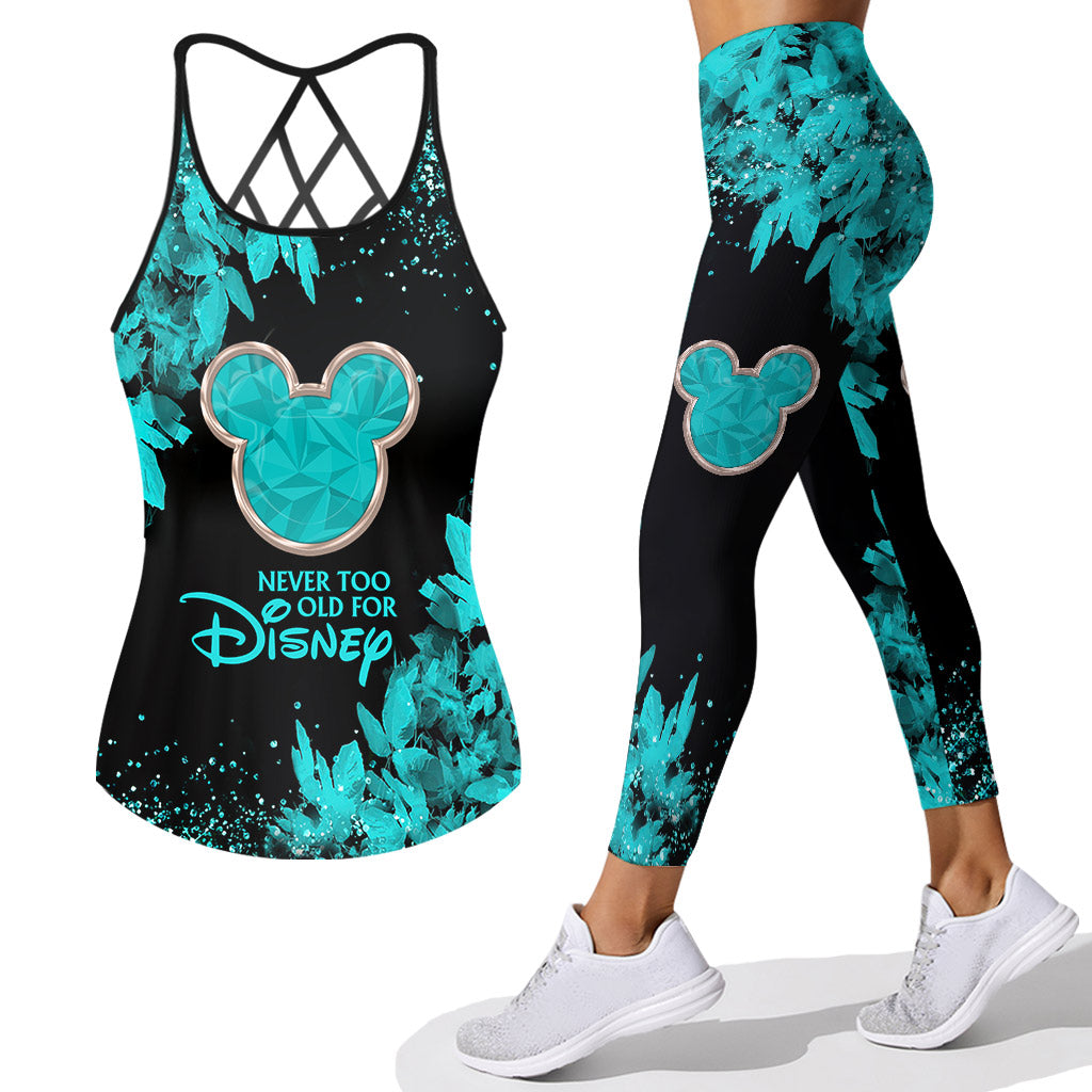Never Too Old For Disney - Mouse Cross Tank Top and Leggings