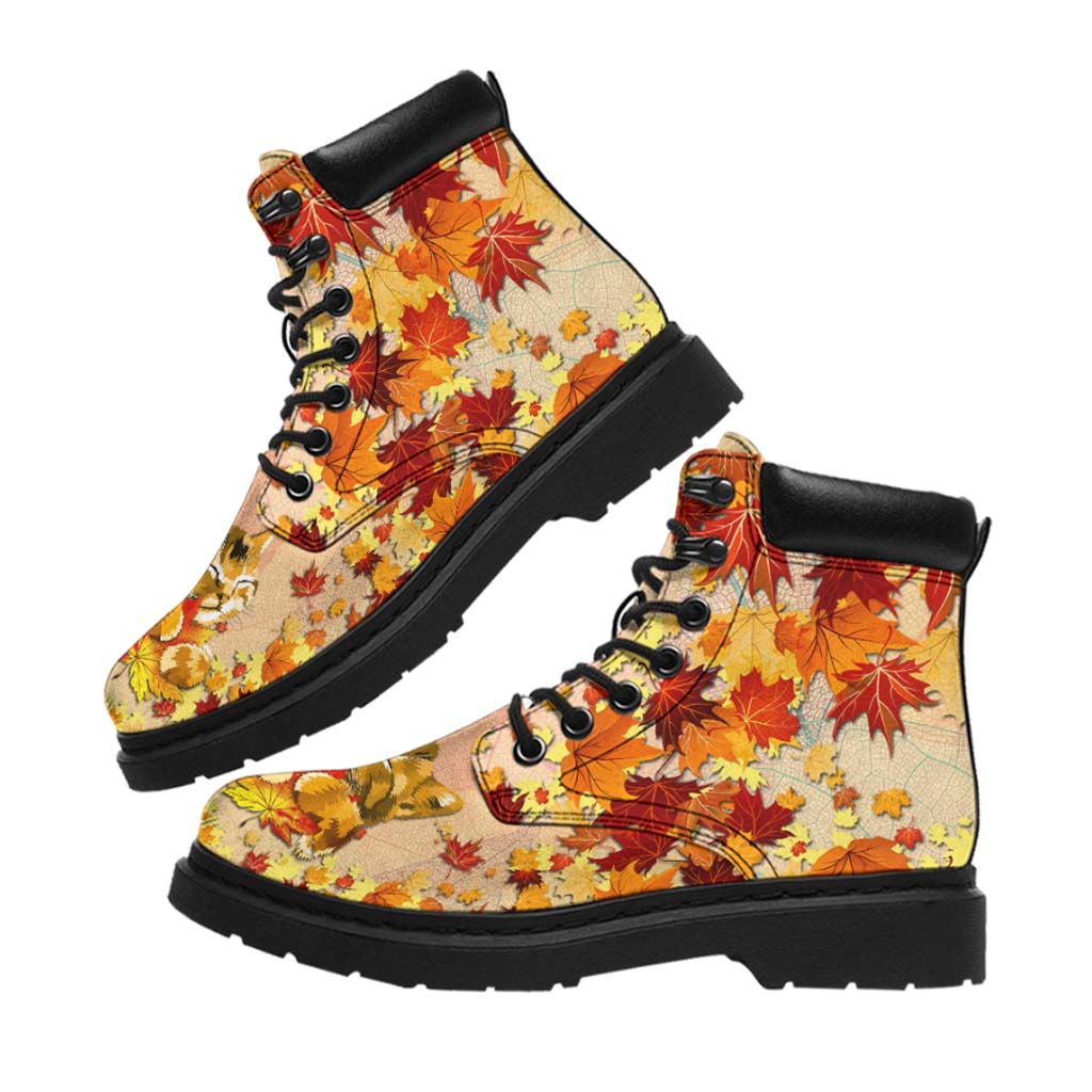Autumn Maple Leaf Inspired - Cat All Season Boots