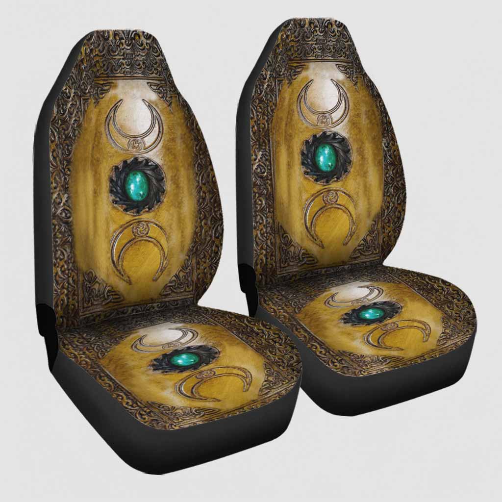 Triple Moon Third Eye Witch Leather Pattern Print Seat Covers