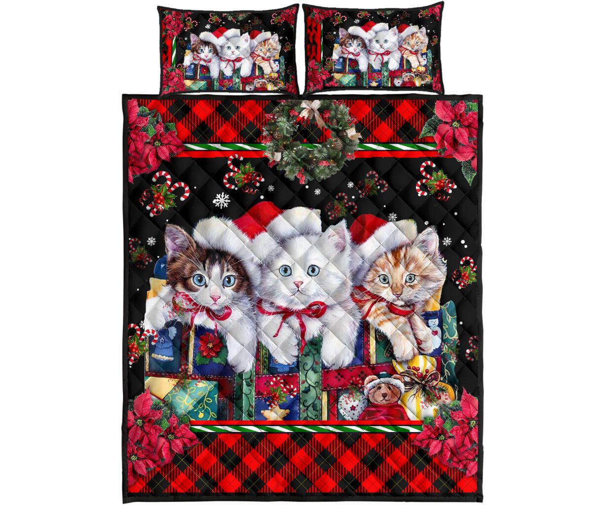 Merry Catmas Cat Quilt Set 0622