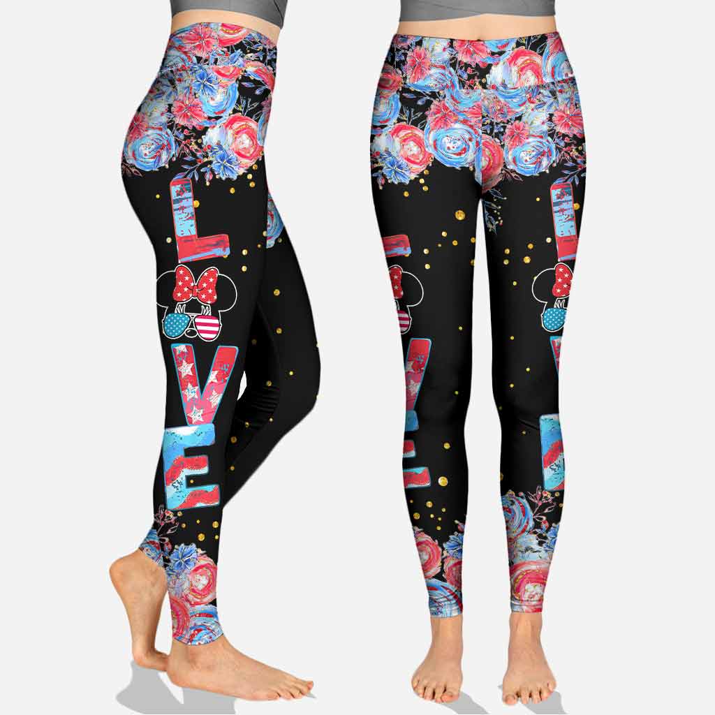 Happy 4th Of July - Independence Day Mouse Hollow Tank Top and Leggings