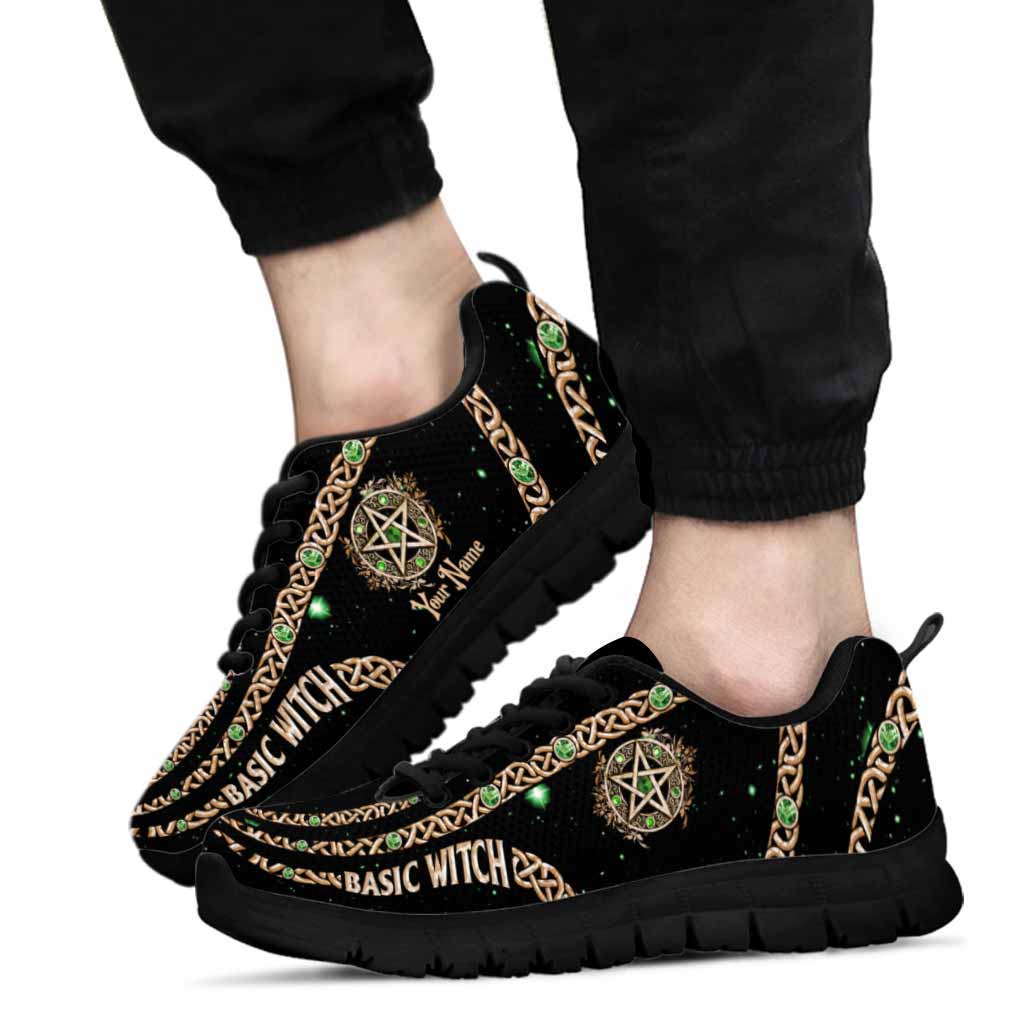 Basic Witch Green Pentagram Personalized Sneakers