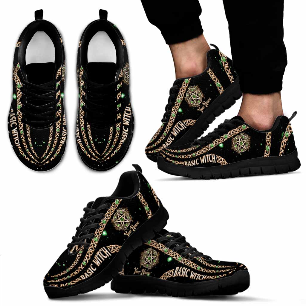Basic Witch Green Pentagram Personalized Sneakers