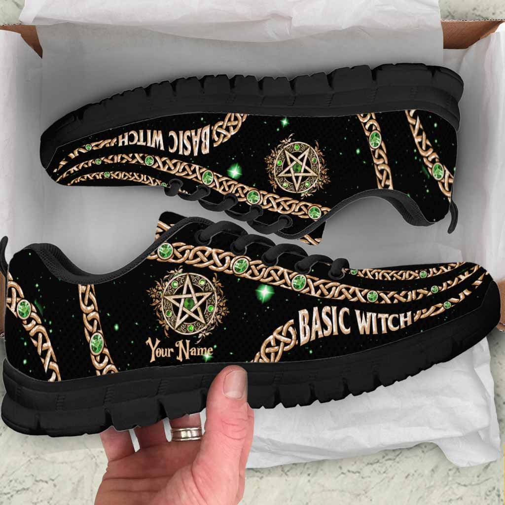Basic Witch Green Pentagram Personalized Sneakers