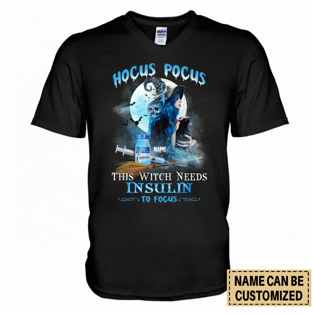 Witch Needs Insulin To Focus Halloween - Diabetes Awareness T-shirt And Hoodie