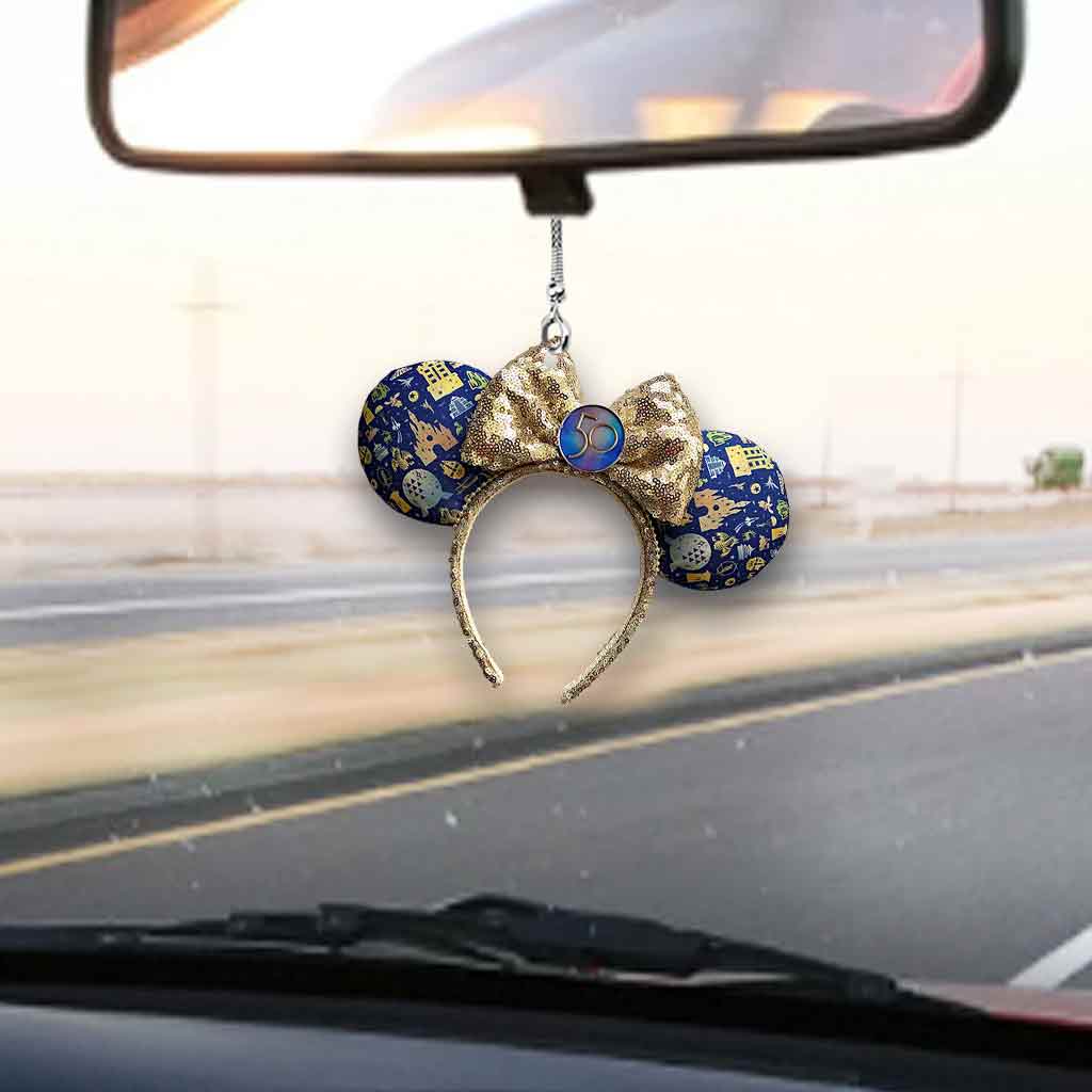 50 Years Of Magic - Mouse Car Ornament With 3D Pattern Print (Printed On Both Sides)