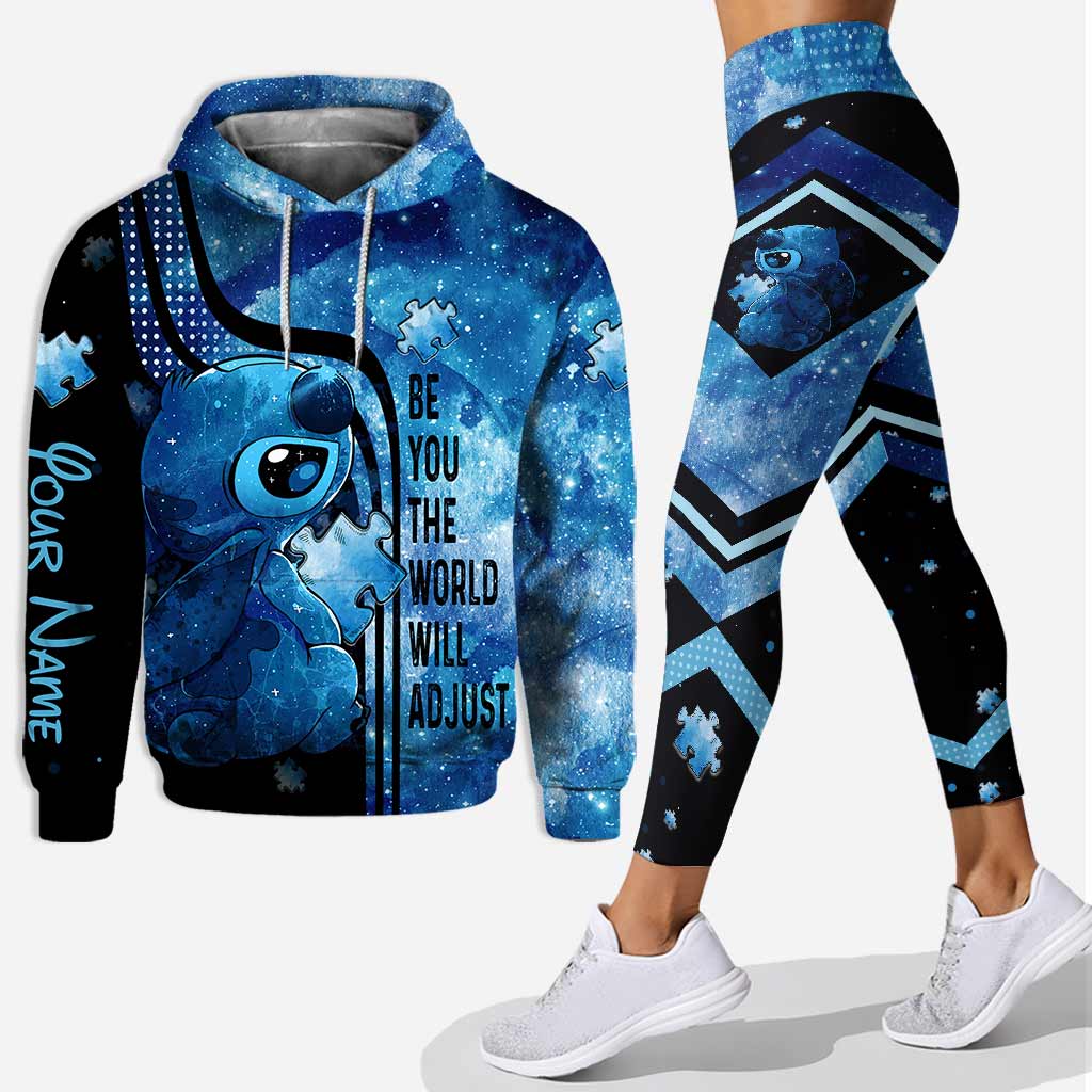 Be You The World Will Adjust - Personalized Autism Awareness Hoodie And Leggings