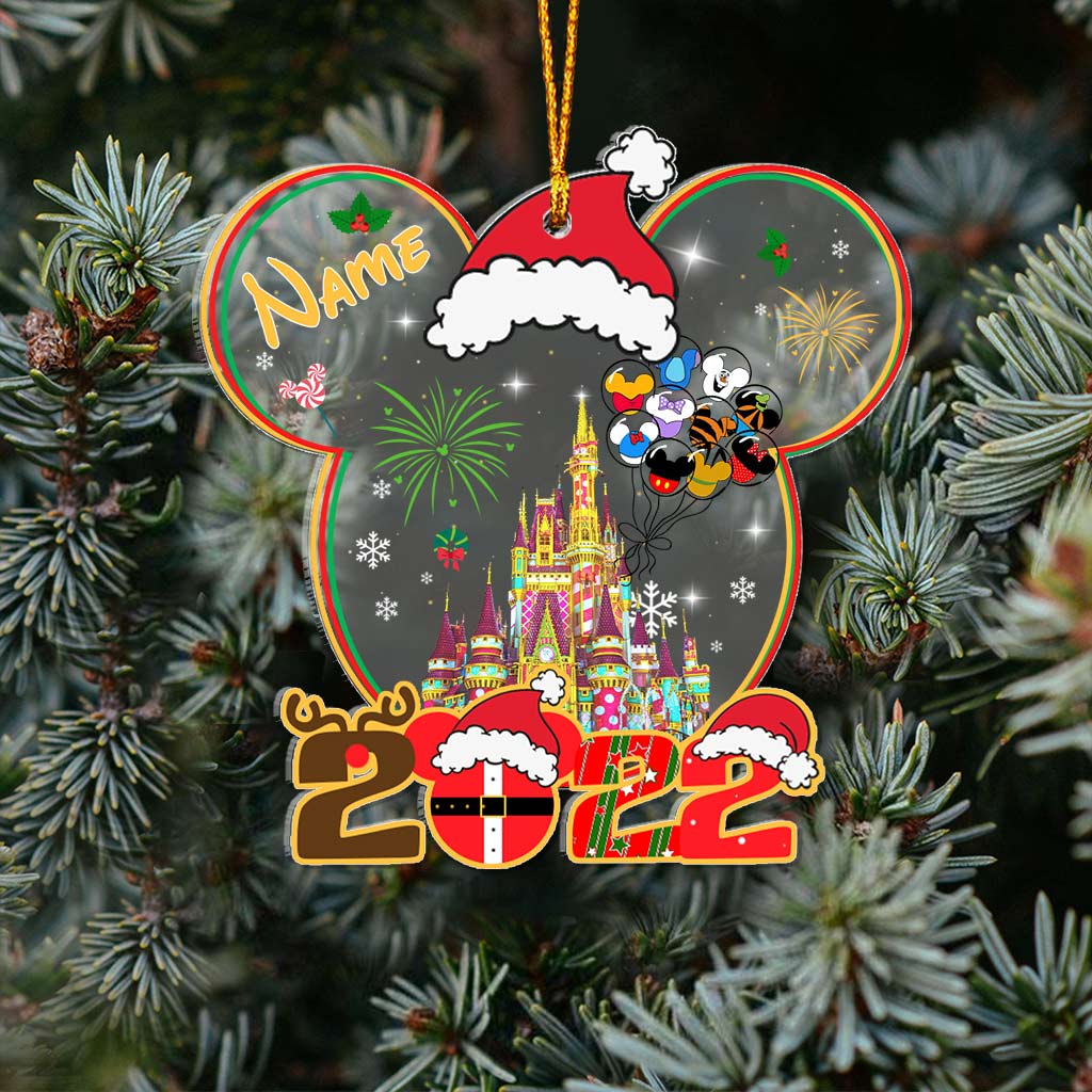 Merry Christmas - Personalized Christmas Mouse Transparent Ornament