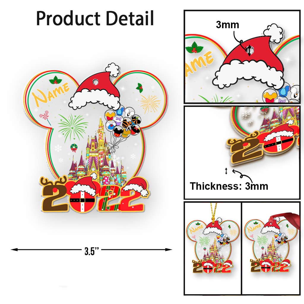 Merry Christmas - Personalized Christmas Mouse Transparent Ornament