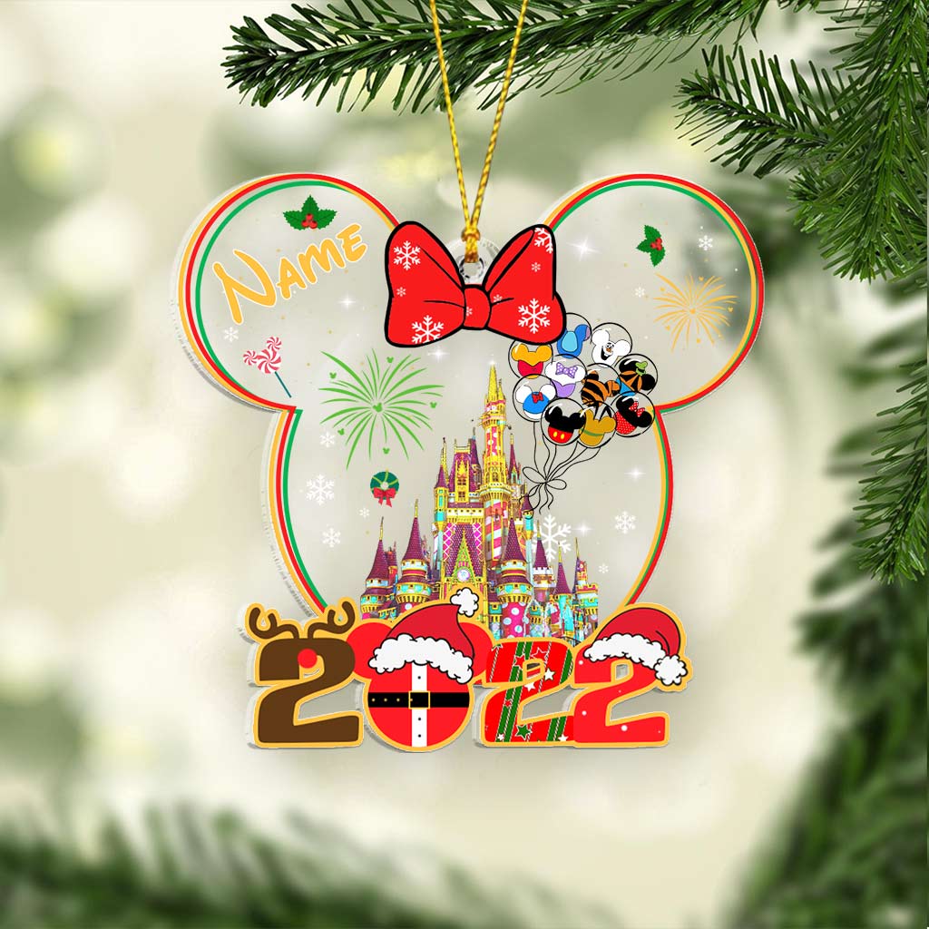 Merry Christmas - Personalized Christmas Mouse Transparent Ornament