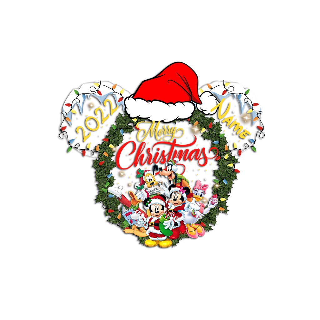 Merry Christmas - Personalized Christmas Mouse Decal Full