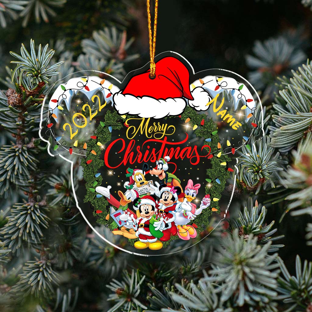 Merry Christmas - Personalized Christmas Mouse Transparent Ornament
