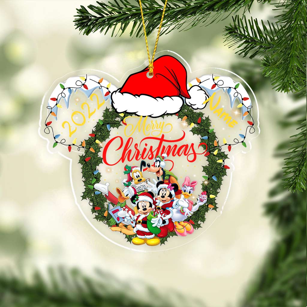 Merry Christmas - Personalized Christmas Mouse Transparent Ornament