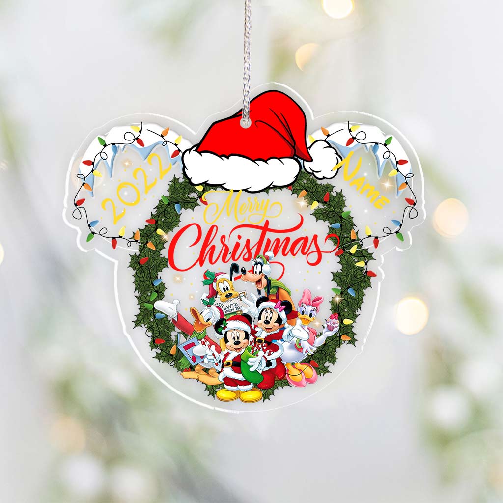 Merry Christmas - Personalized Christmas Mouse Transparent Ornament