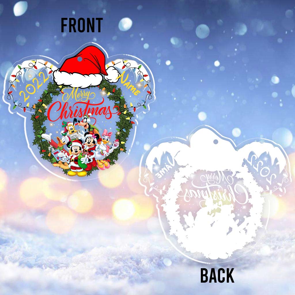 Merry Christmas - Personalized Christmas Mouse Transparent Ornament