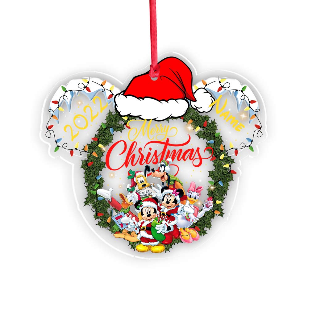 Merry Christmas - Personalized Christmas Mouse Transparent Ornament