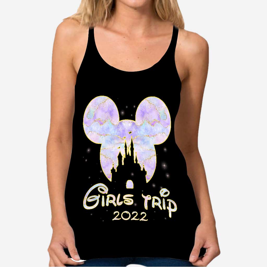 Girls Trip Pink Purple Mouse Ears - Cross Tank Top