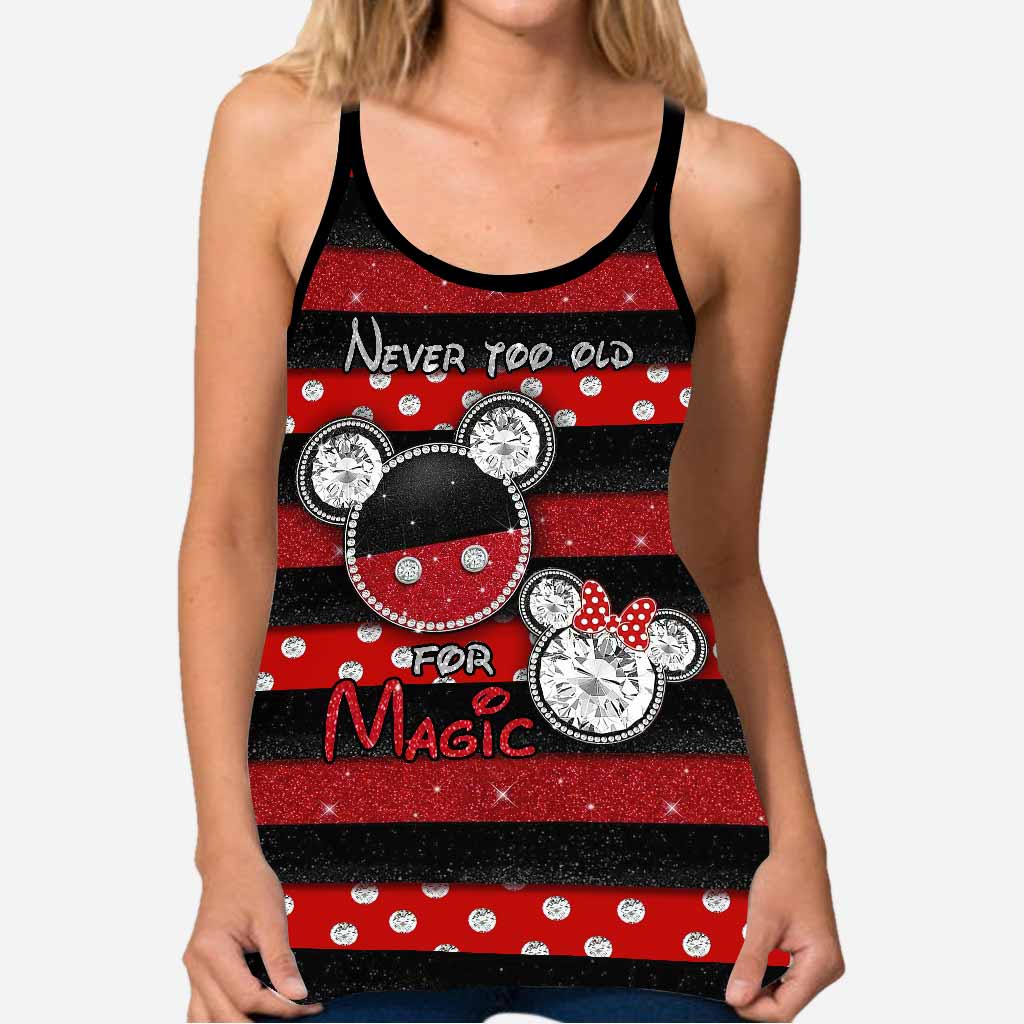 Never Too Old For Magic Mouse Ears - Cross Tank Top With 3D Pattern Print