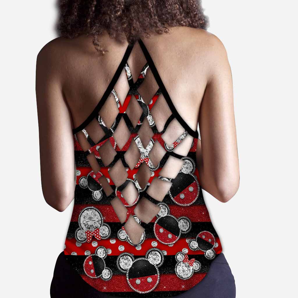 Never Too Old For Magic Mouse Ears - Cross Tank Top With 3D Pattern Print