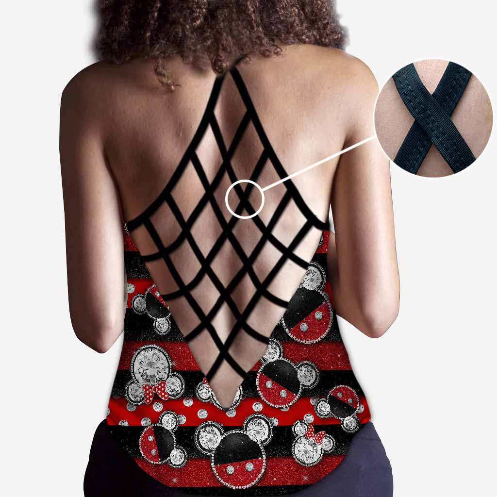 Never Too Old For Magic Mouse Ears - Cross Tank Top With 3D Pattern Print