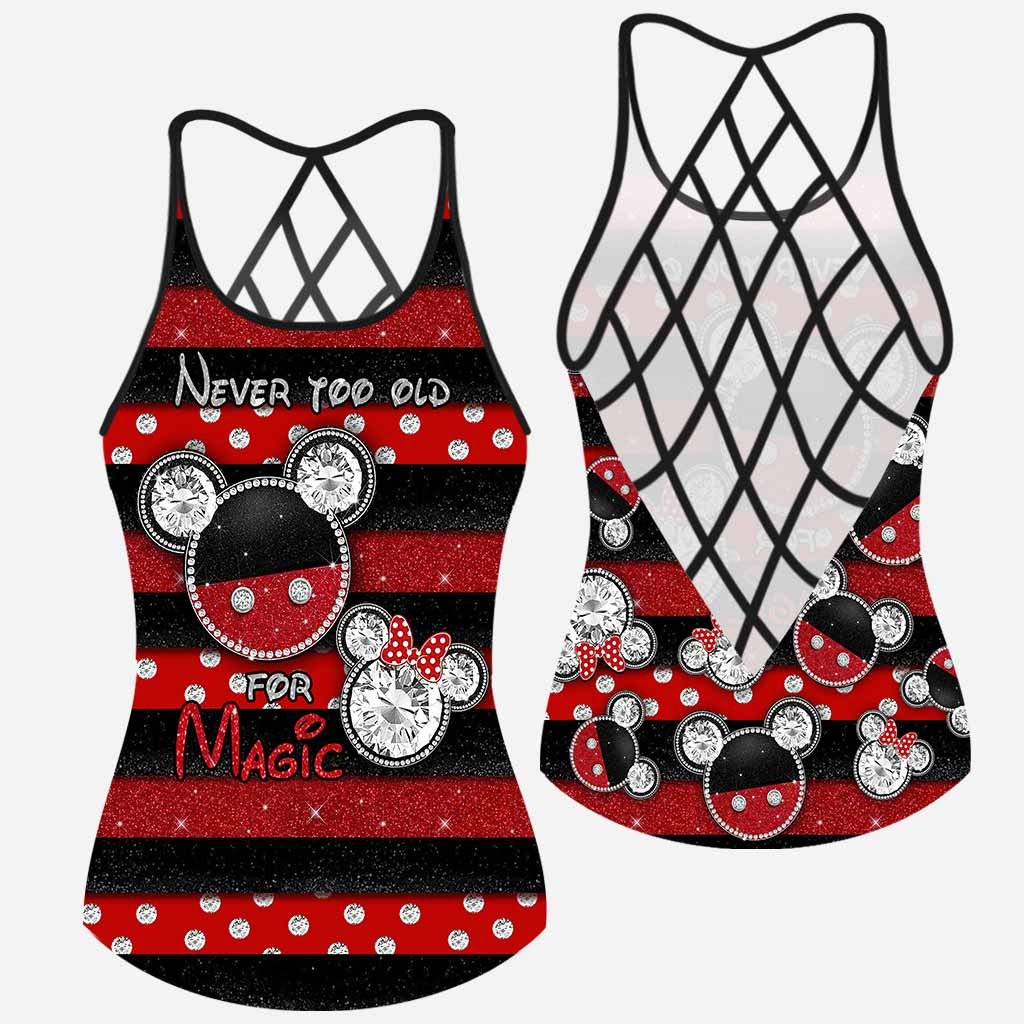 Never Too Old For Magic Mouse Ears - Cross Tank Top With 3D Pattern Print
