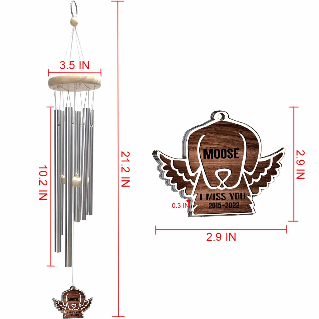 I Miss You - Personalized Dog Wind Chime
