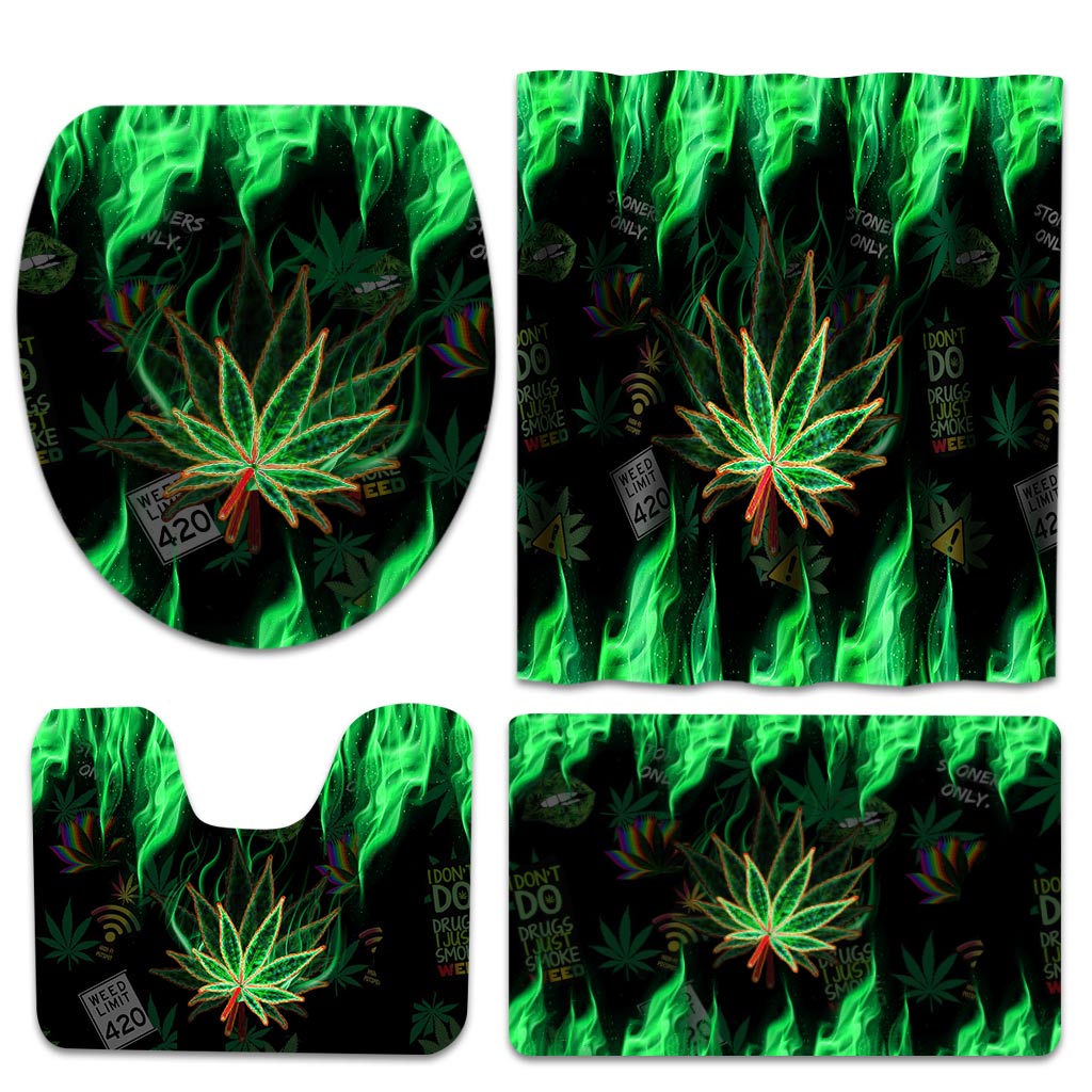 Let's Get Lit - Weed Bathroom Curtain & Mats Set
