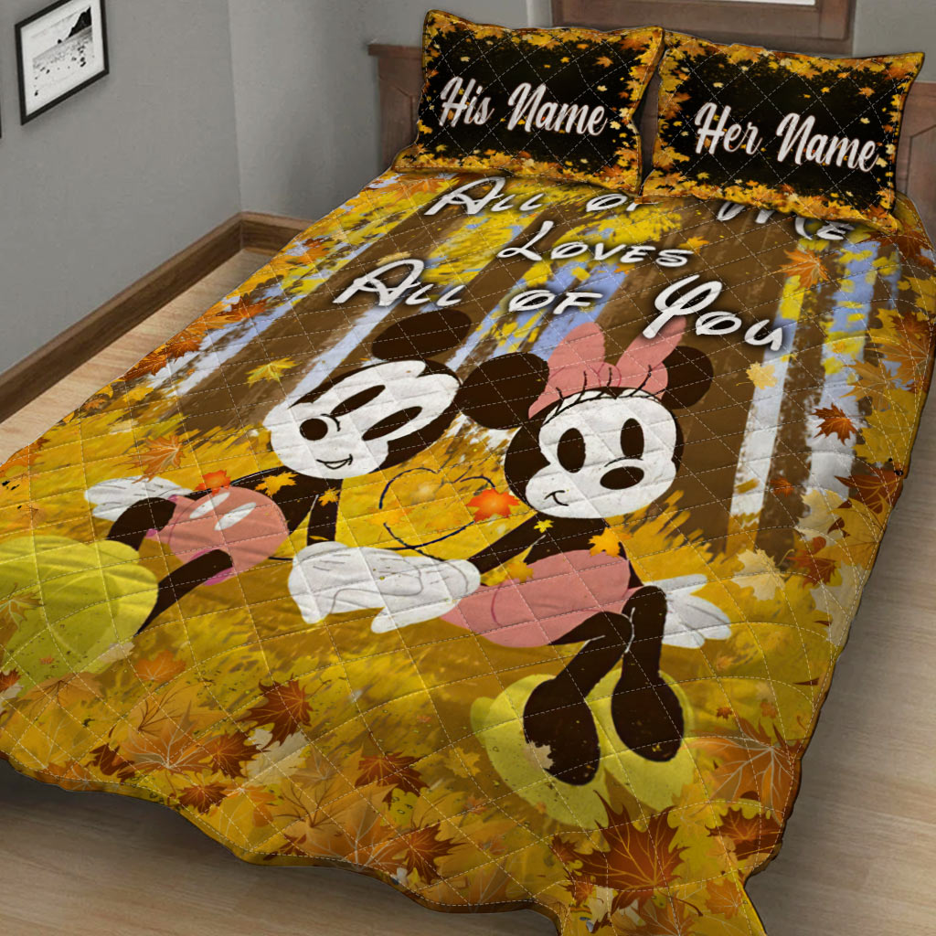 All Of Me Loves All Of You - Personalized Mouse Quilt Set