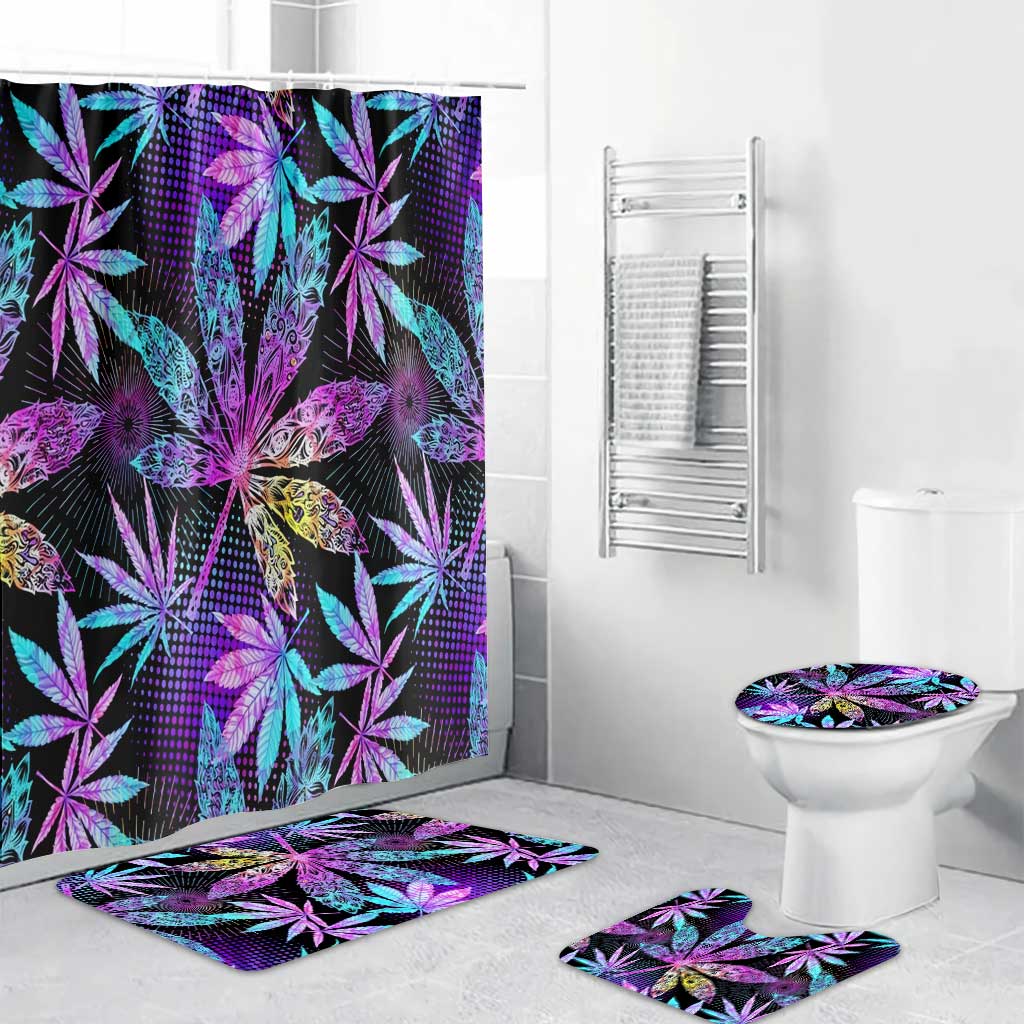 High Vibes - Weed Bathroom Curtain & Mats Set