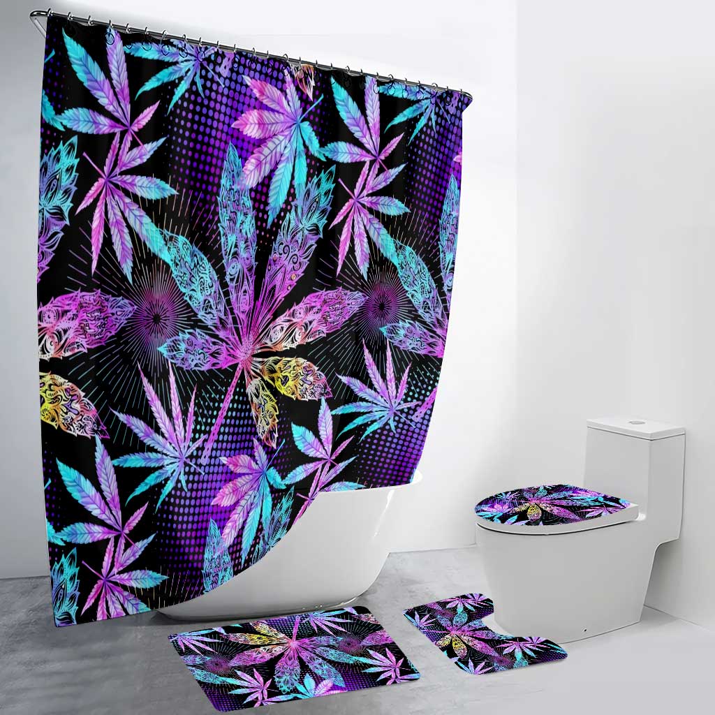 High Vibes - Weed Bathroom Curtain & Mats Set