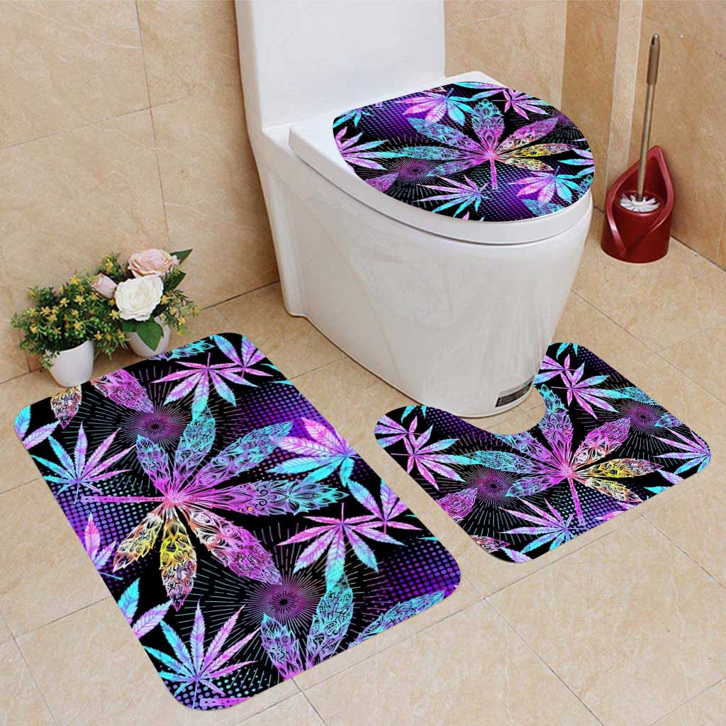High Vibes - Weed Bathroom Curtain & Mats Set