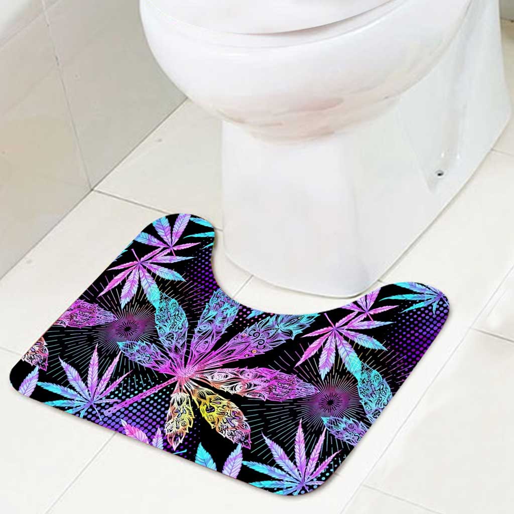 High Vibes - Weed Bathroom Curtain & Mats Set