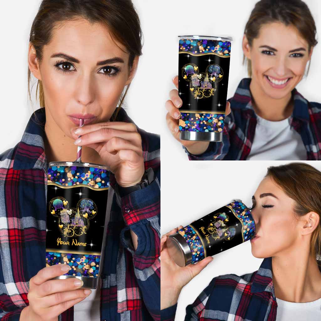 Peace Love 50 Years Of Magic - Personalized Mouse Tumbler