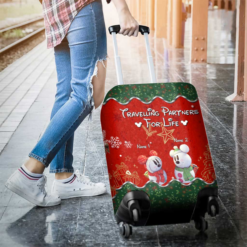 Travelling Partners For Life - Personalized Christmas Mouse Luggage Cover