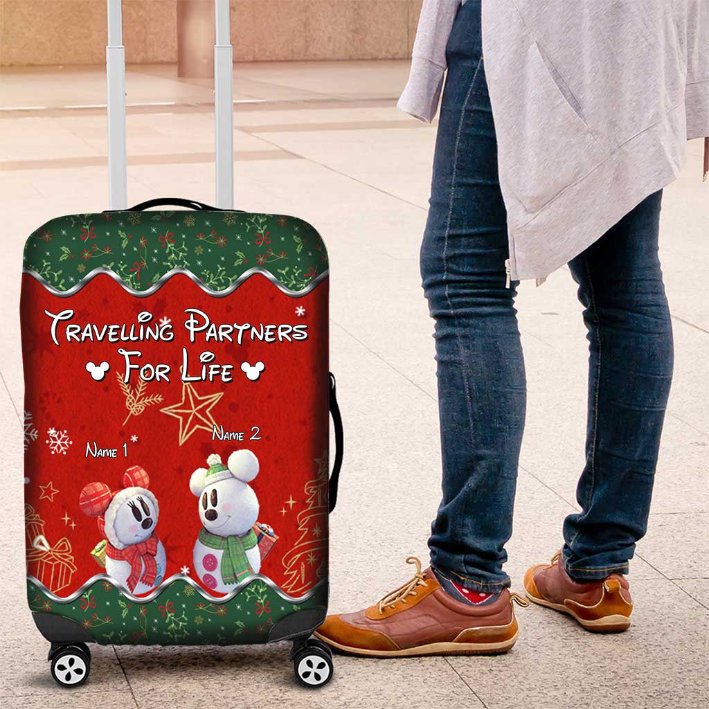 Travelling Partners For Life - Personalized Christmas Mouse Luggage Cover