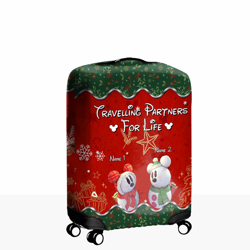 Travelling Partners For Life - Personalized Christmas Mouse Luggage Cover