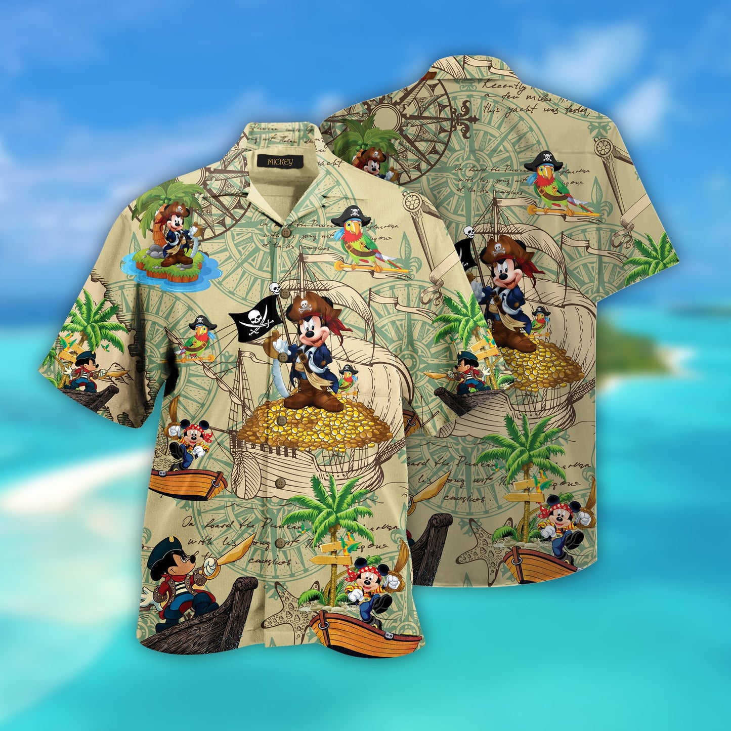 Pirate Mouse Mouse Hawaiian Shirt