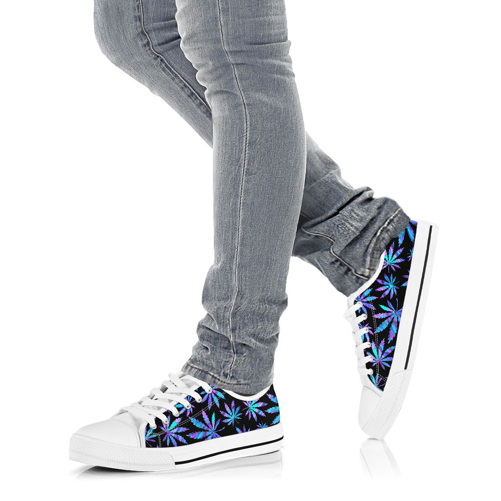 Holographic Leaves Pattern - Weed Low Top Shoes 0822
