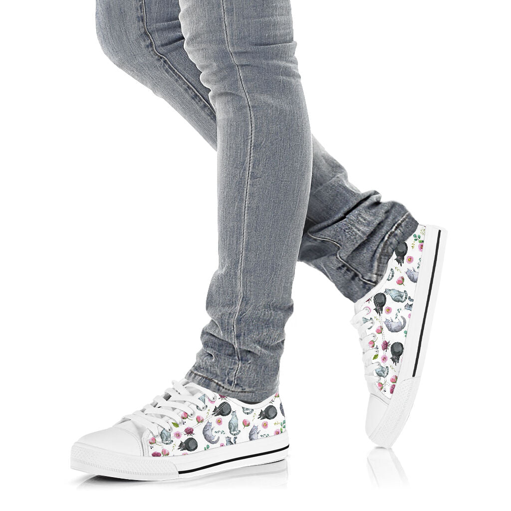 Cute Cats Floral Cat Low Top Shoes 0622