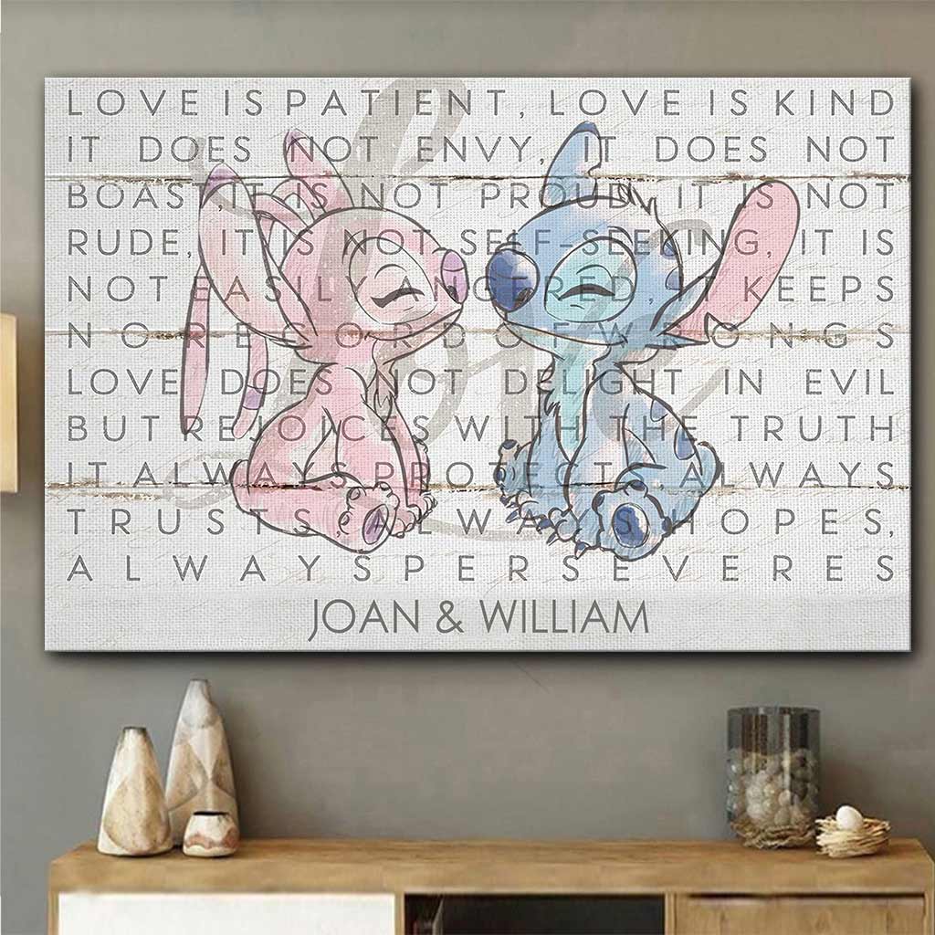 Love Is Patient Love Is Kind - Personalized Couple Ohana Canvas And Poster