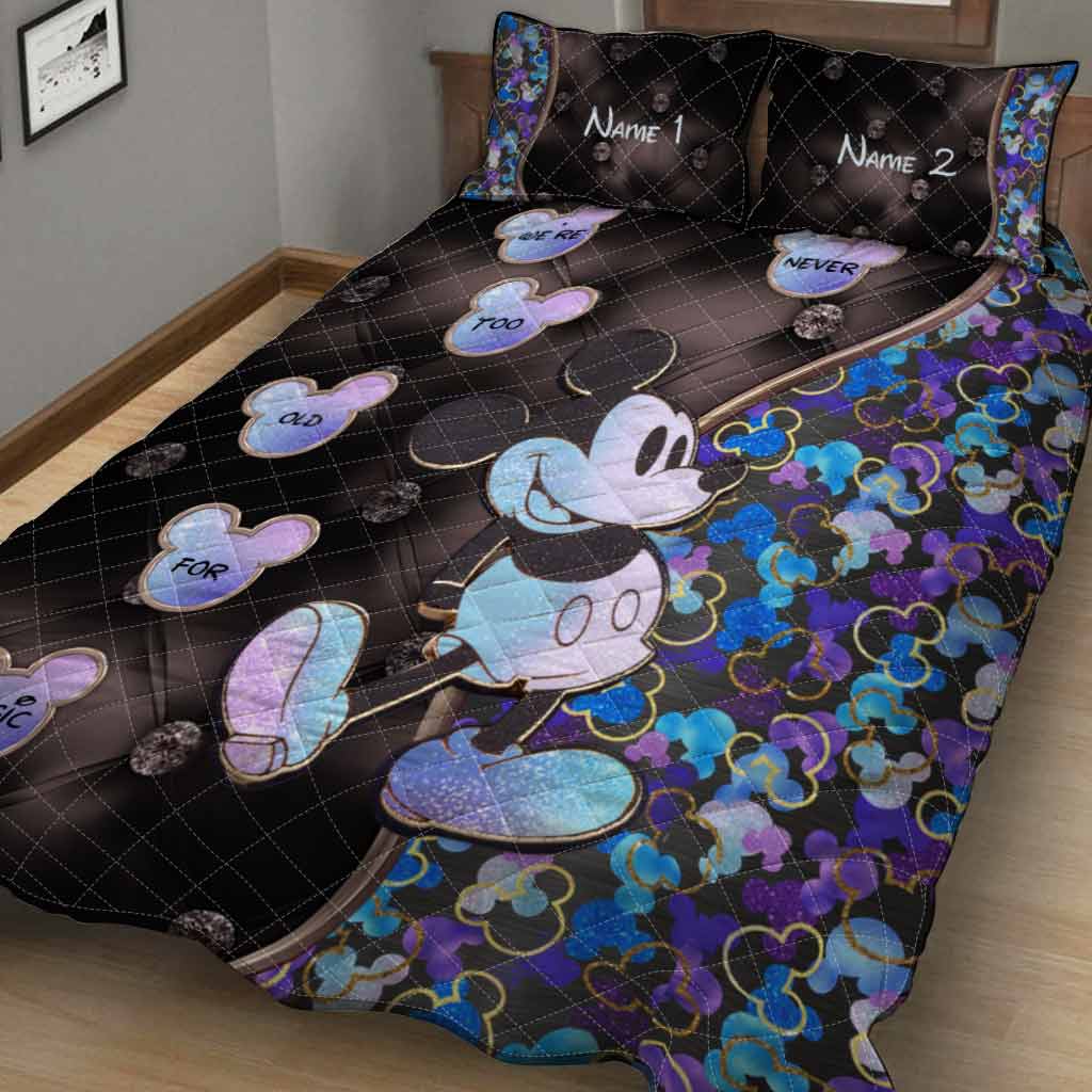 We're Never Too Old For Magic 50 Years Anniversary - Personalized Mouse Quilt Set