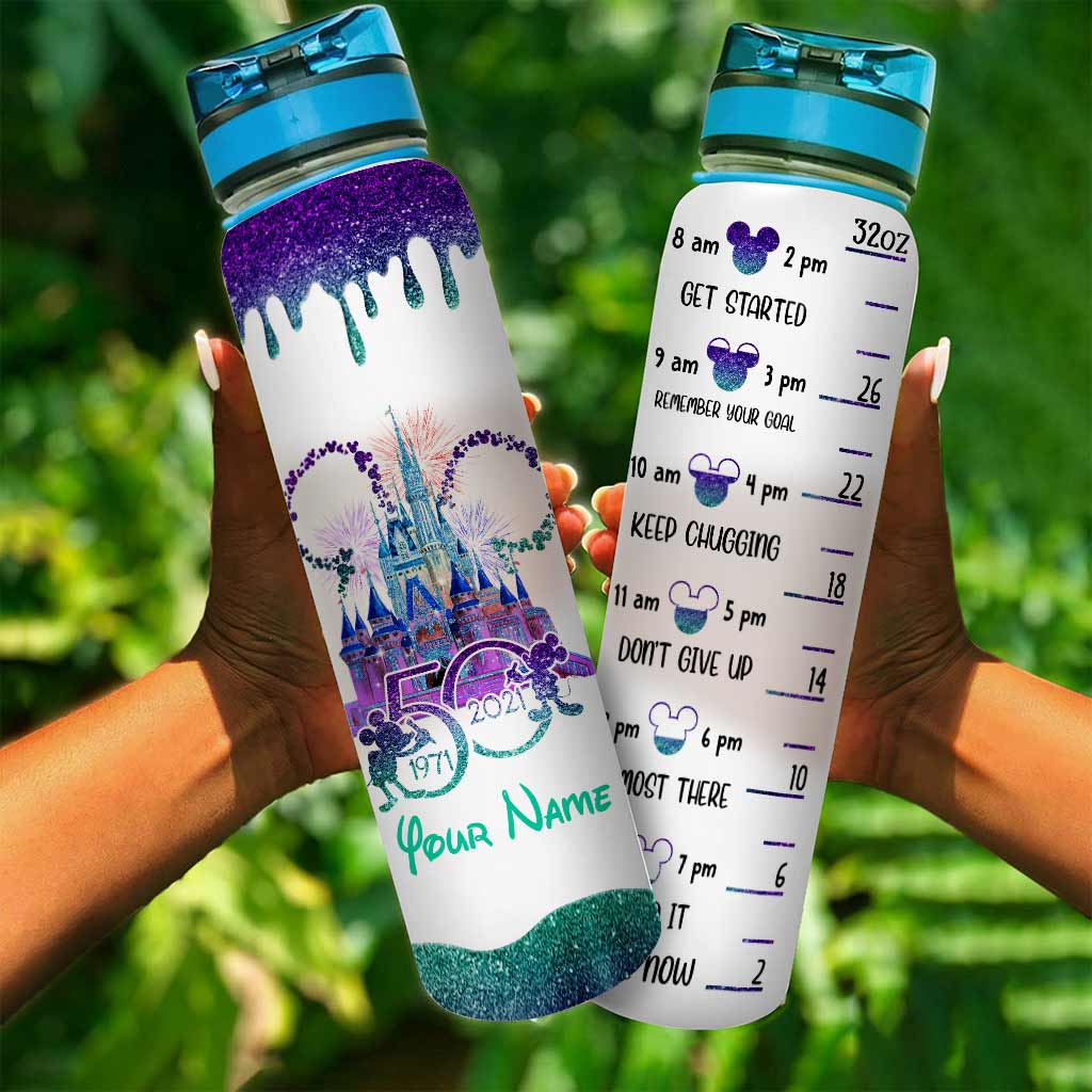 50 Years Of Magic - Personalized Mouse Water Tracker Bottle