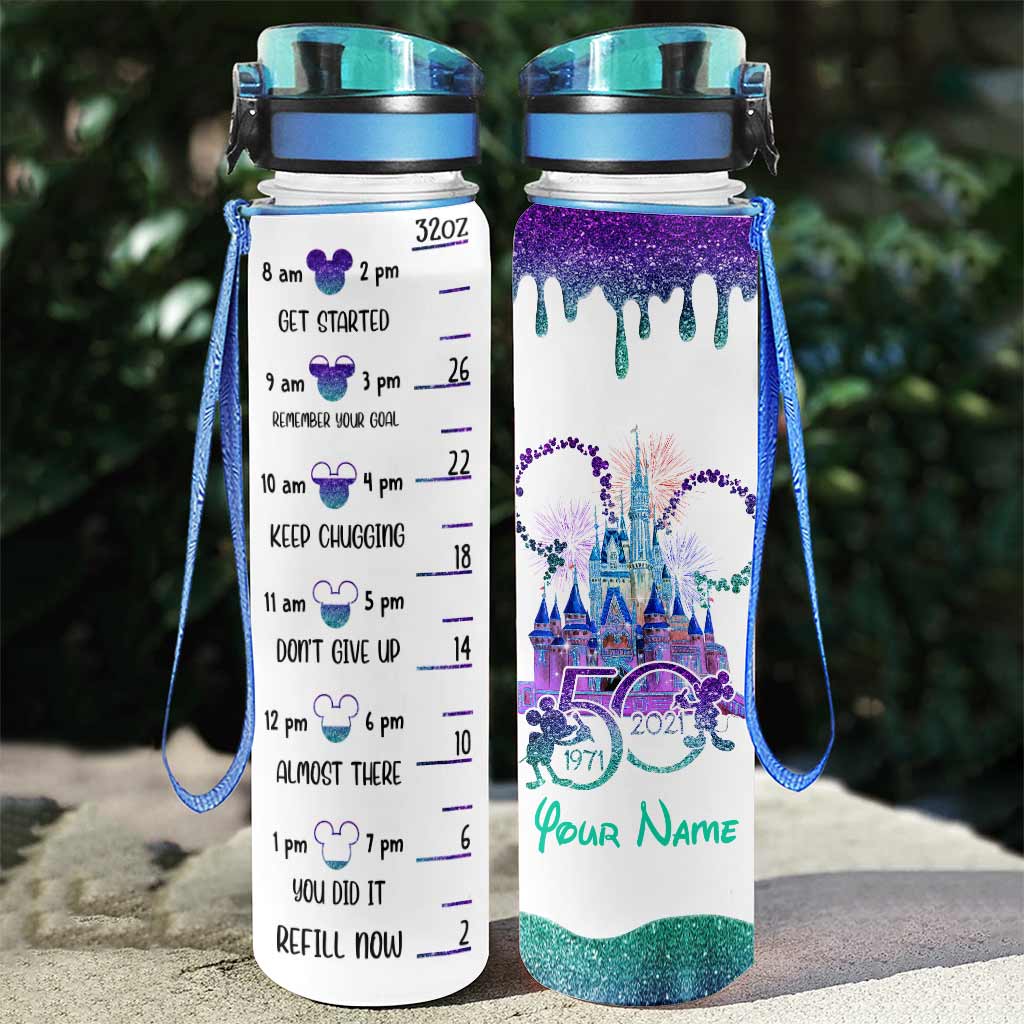 50 Years Of Magic - Personalized Mouse Water Tracker Bottle